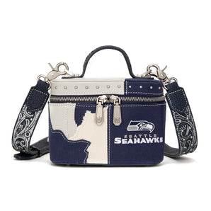 NFL-HB-SEA-030-NY NFL Seattle Seahawks Western Canvas Crossbody Makeup Bag