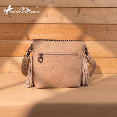 MW1350-8360 Montana West Tooled Aztec Concho Collection Crossbody -Tan