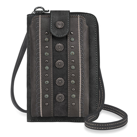PHD-2012  American Bling Daisy Conchos  Phone Wallet/Crossbody