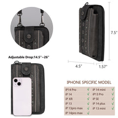 PHD-2012  American Bling Daisy Conchos  Phone Wallet/Crossbody