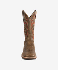 PLT203602 (200002)  Western Women's Embroidered Wide Toe Cowgirl Genuine Leather Boots