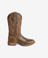 PLT203602 (200002)  Western Women's Embroidered Wide Toe Cowgirl Genuine Leather Boots