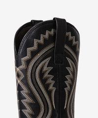 PLT603601  Western Men's Embroidered Wide Toe Cowboy Vegan Leather Boots