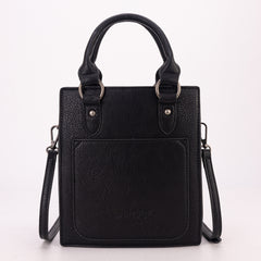 TR183-8360  Trinity Ranch Hair On Cowhide Top Handle Tote/Crossbody - Black