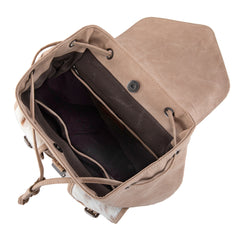 TR185-9110   Trinity Ranch Genuine Hair-On Cowhide Tooled Backpack - Tan