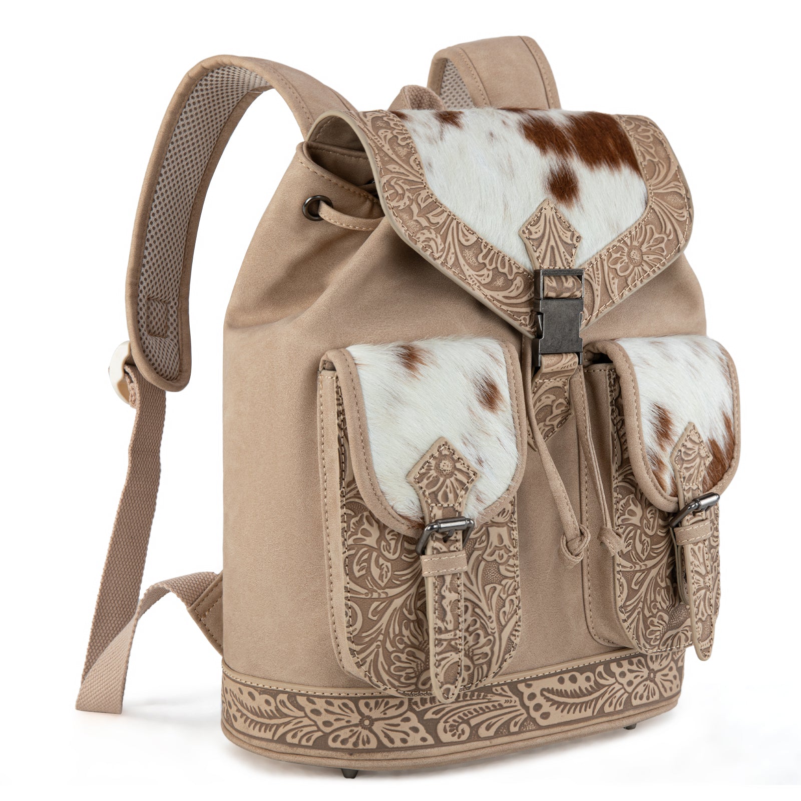 Ranch Backpack TR185-9110 Trinity Ranch Genuine Hair-On Cowhide Tooled Backpack - Tan ...