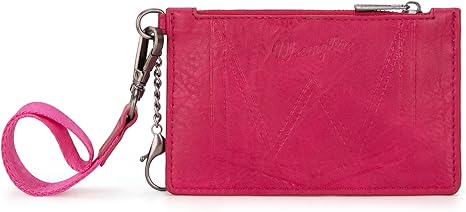 WG137-W009  Wrangler  Solid Color Key Chain Wristlet Card Wallet Hot Pink