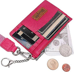 WG137-W009  Wrangler  Solid Color Key Chain Wristlet Card Wallet Hot Pink