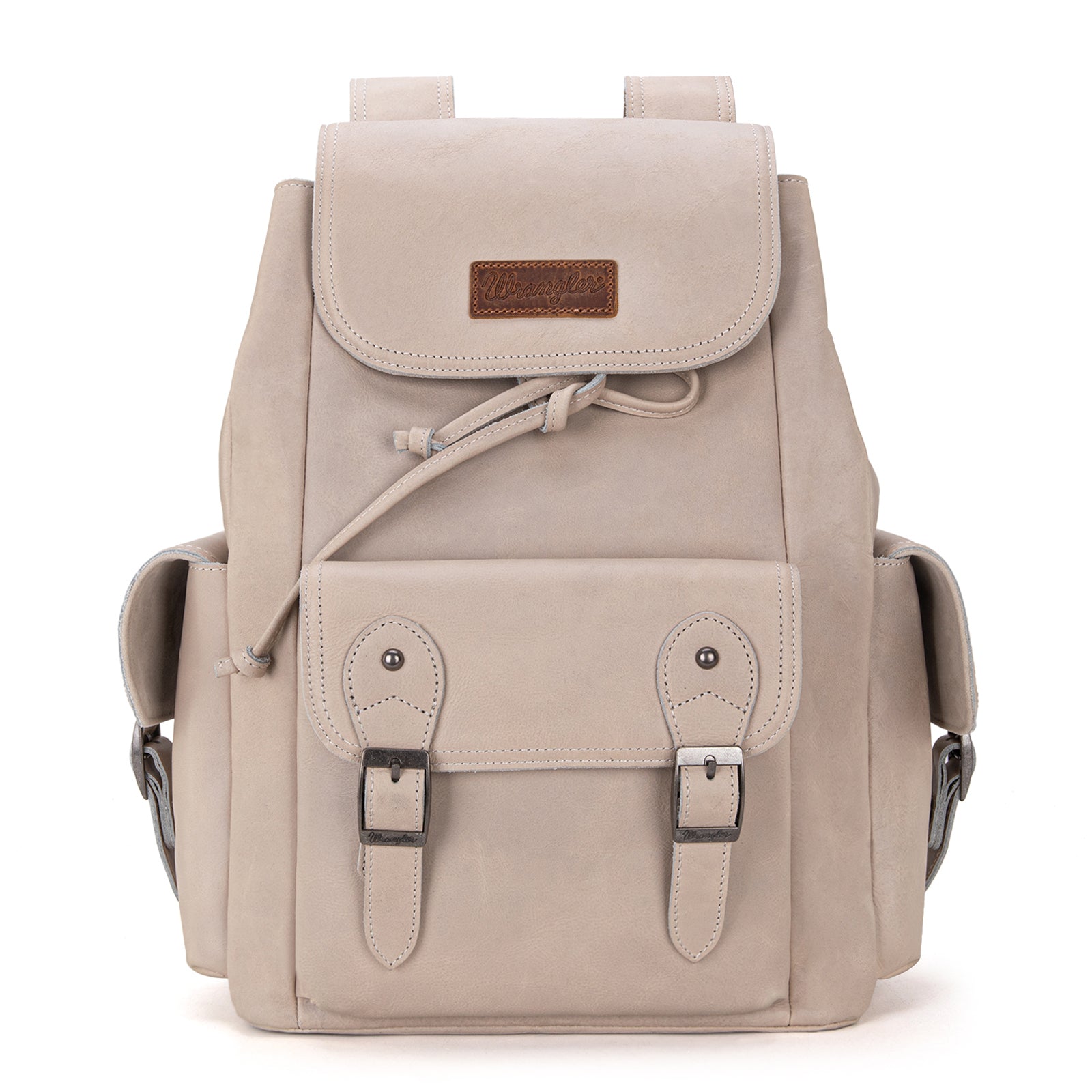 beige genuine leather backpack WG143-9110 Wrangler 100% Genuine Leather Backpack