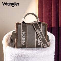 WG181-8120S  Wrangler Sherpa  Small Canvas Tote/Crossbody - Green