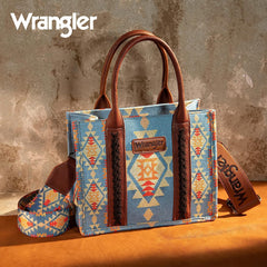 WG2202-8120S  Wrangler Southwestern  Print Small Canvas Tote/Crossbody