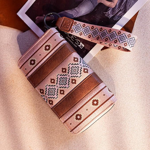 WG2203-W006  Wrangler Southwestern Art Print Wallet  Pink