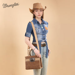 WG250-81202BR    Wrangler Buckle Tote/Crossbody -Brown