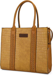 WG70-8317B  Wrangler Croc Print Carry-All Tote/Crossbody - Mustard