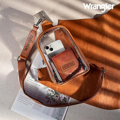 WG87-226  Wrangler Clear Sling Bag/Crossbody/Chest Bag  - Brown