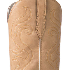 PLT-703602A  Western Women's Vintage Embroidered Round Toe Cowgirl Vegan Leather Boots