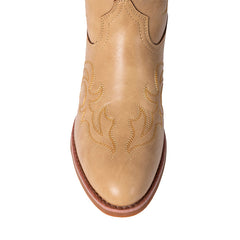 PLT-703602A  Western Women's Vintage Embroidered Round Toe Cowgirl Vegan Leather Boots