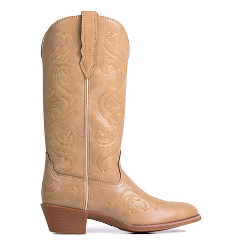 PLT-703602A  Western Women's Vintage Embroidered Round Toe Cowgirl Vegan Leather Boots