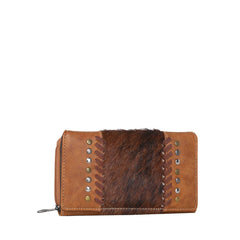 TR117-W010 Trinity Ranch Hair-On Cowhide Collection Secretary Style Wallet