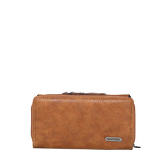 TR117-W010 Trinity Ranch Hair-On Cowhide Collection Secretary Style Wallet