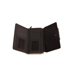 TR117-W010 Trinity Ranch Hair-On Cowhide Collection Secretary Style Wallet