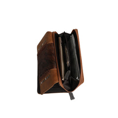 TR117-W010 Trinity Ranch Hair-On Cowhide Collection Secretary Style Wallet