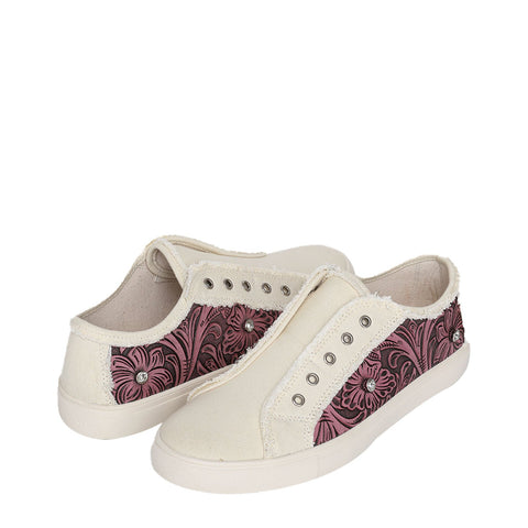 900-S025  Montana West Floral Canvas Shoes - By Case (12 Pairs/Case) - Pink