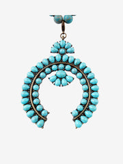 Montana West Turquoise Squash Blossom Pendant Navajo Pearls Necklace - Montana West World
