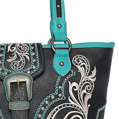 ABZ-G042W American Bling Buckle Collections Concealed Carry Tote with Zippered-Around Long Wallet