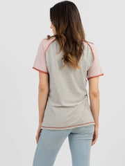 Women's Mineral Wash “Wigwam” Graphic Short Sleeve Tee DL-T007