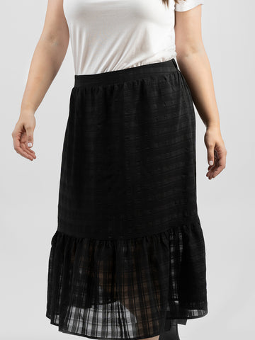 American Bling Women Crepe Gingham Over Sized Maxi Skirt AB-SK1015（Prepack 6 Pcs）
