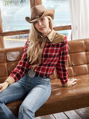 Montana West Women Long Sleeve Flannel Plaid Shirt MW-S1012 (Prepack 7 Pcs)