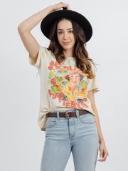 American Bling Women Mineral Wash ''Saddle Up Buttercup'' Portrait Graphic Short Sleeve Tee AB-T4008 （Prepack 7 Pcs）