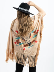 PCH-1715 Montana West Steer Skull Collection Poncho