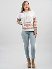 American Bling Women Aztec Graphic Hoodie AB-H1002