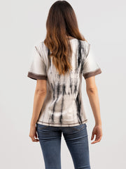 Delila Women Mineral Wash Rodeo Graphic Short Sleeve Tee DL-T053