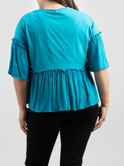 American Bling Women Jersey Contrast Crepe Viscose Plus Size Top AB-T1027（Prepack 6 Pcs）