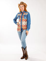 Montana West Women Southwestern Long Sleeve Chambray Shirt MW-S1007 (Prepack 7 Pcs)