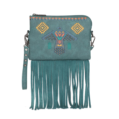 WG36-181 Wrangler Embroidered Fringe Collection Clutch/Wristlet/Crossbody