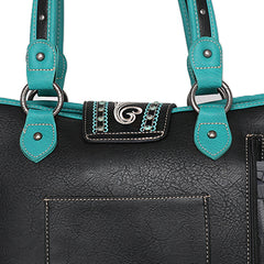 ABZ-G042W American Bling Buckle Collections Concealed Carry Tote with Zippered-Around Long Wallet