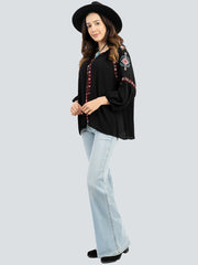 Delila Women Aztec Embroidered Collection Tie Neck Blouse DL-T015 (Prepack 7 Pcs)