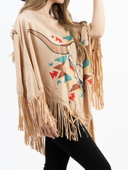PCH-1715 Montana West Steer Skull Collection Poncho
