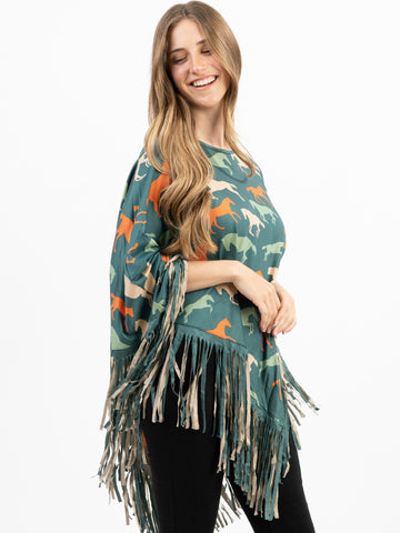 PCH-1708  Montana West Horse Collection Poncho