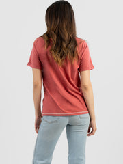 American Bling Women Mineral Wash Aztec Graphic Short Sleeve Tee AB-T2111 （Prepack 8 Pcs）