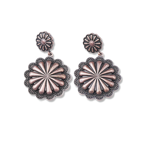 ER220330-07 Bronze Flower Shape Earring