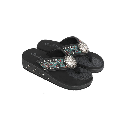 SEF126-S001 Montana West Boot Scroll Platform Flip-Flops Collection By Size