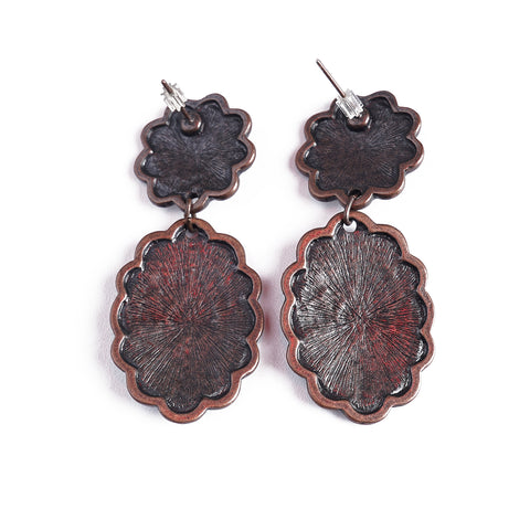 ERZ200425-03  Copper Oval Concho Dangling Earring