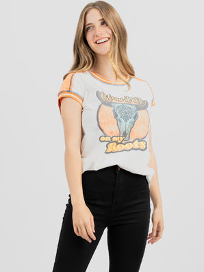 Delila Women Mineral Wash "Cow Skull" Graphic Sleeveless Tee DL-T064 (Prepack 7 Pcs)