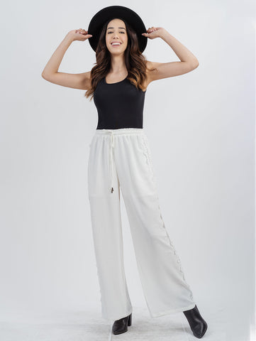 American Bling Women Lace Tie Waist Trousers AB-P1048