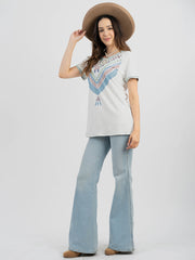 Women's Mineral Wash “Serape” Graphic Short Sleeve Tee DL-T016